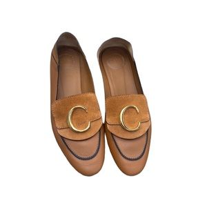 Chloé C Logo Story Convertible Leather Loafers size 41